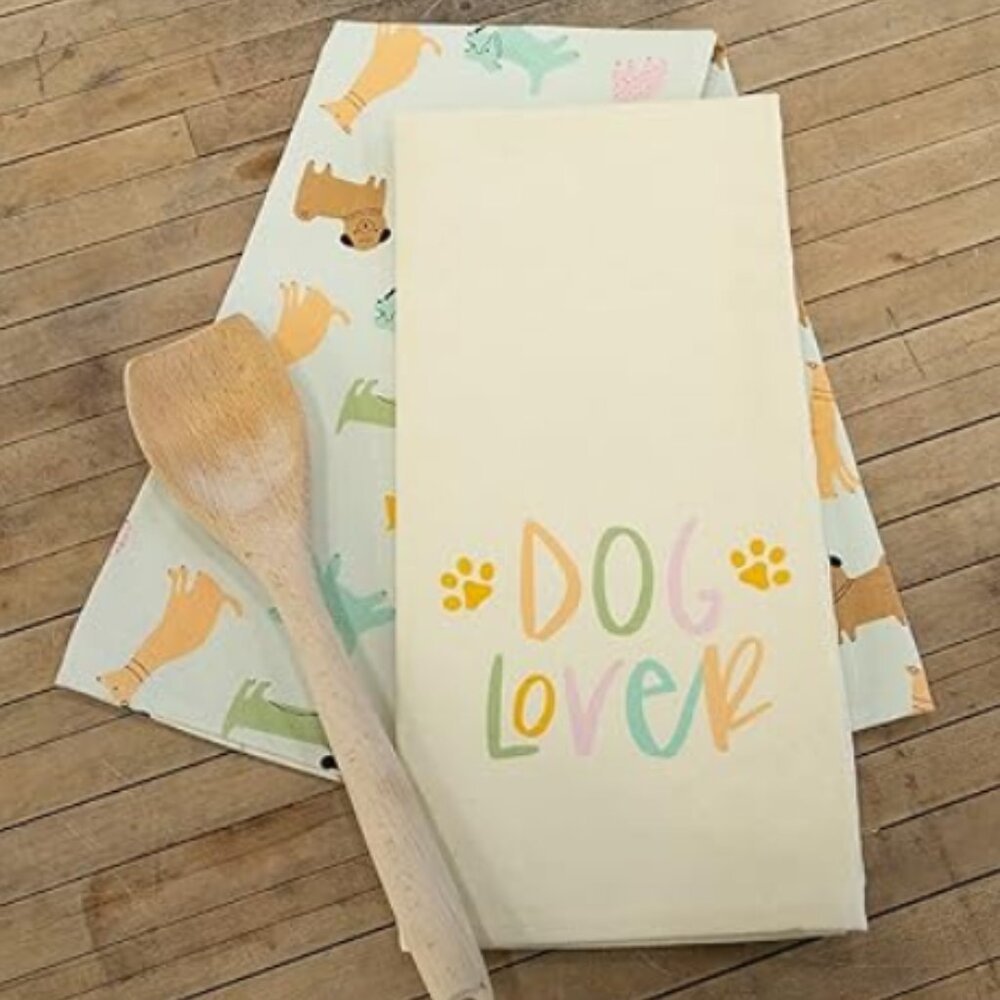 NWT~Pearhead's Dog Lover Tea Towel Set (Each towel measures 20” (W) x 27.5” (H)